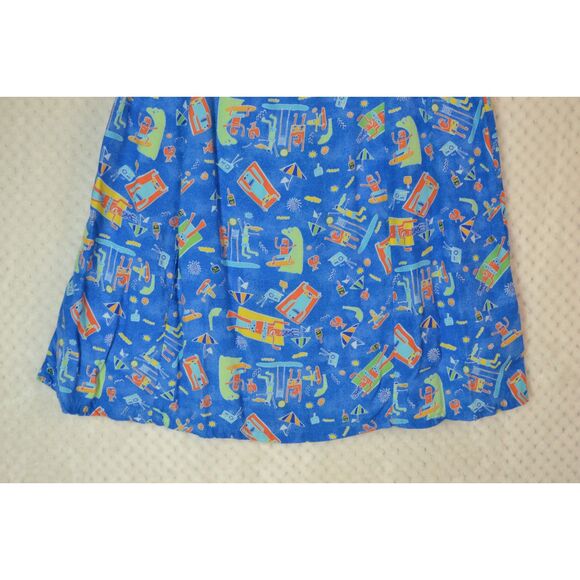 Big Hed Designs Women's Medium Blue Spaghetti Strap Knee Length Dress - Picture 4 of 12